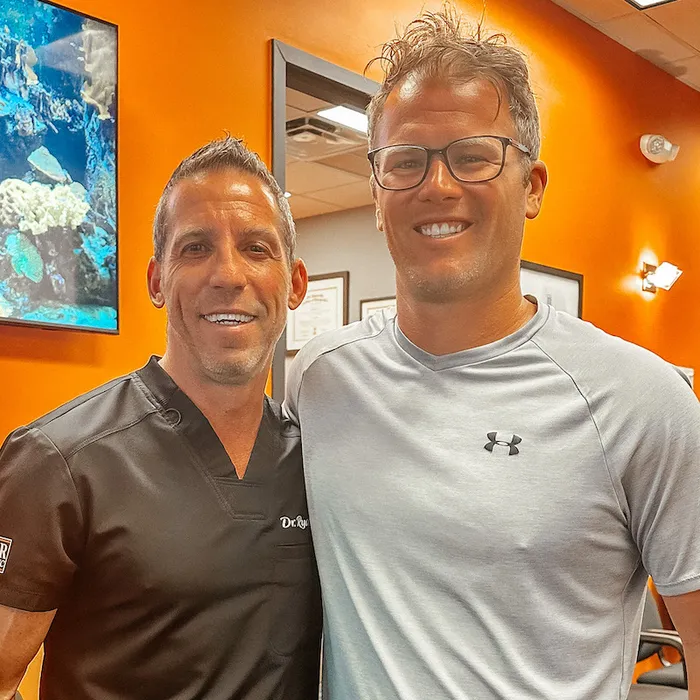 Dr. Ryan Alter with a patient
