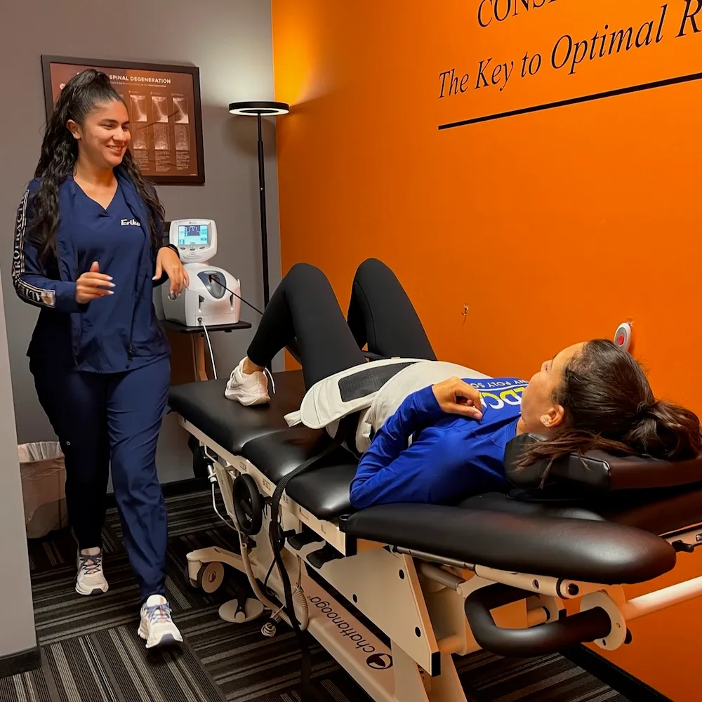 patient in spinal decompression treatment