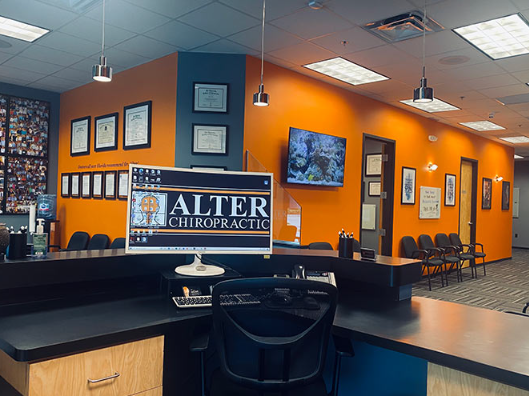front desk view of alter chiropractic clinic
