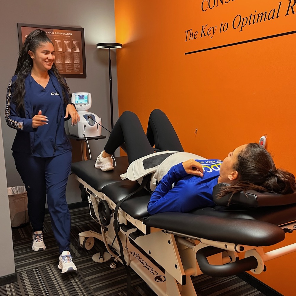 patient in spinal decompression treatment